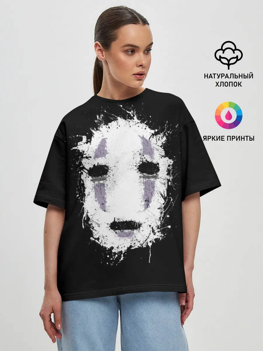 Женская футболка оверсайз / Маска Безымянного бога Каонаси
