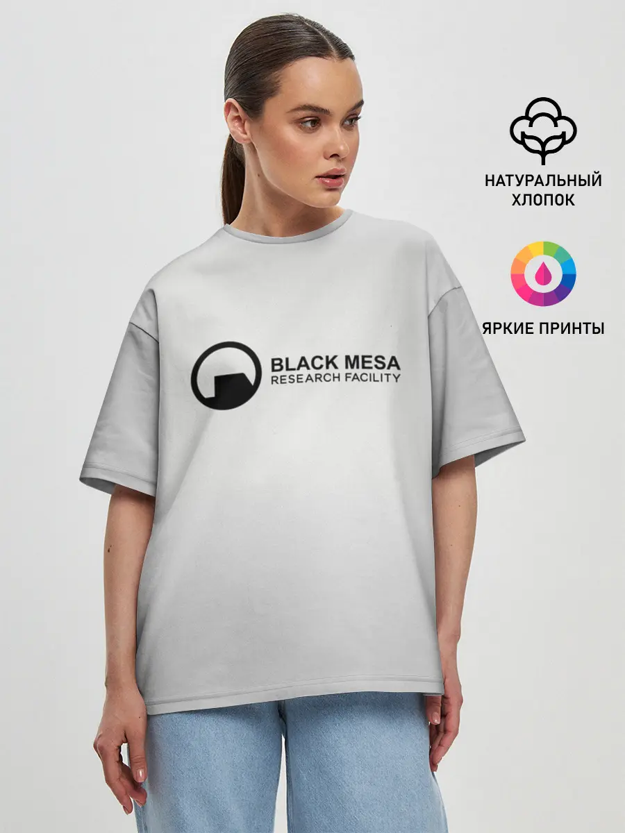Женская футболка оверсайз / Black Mesa