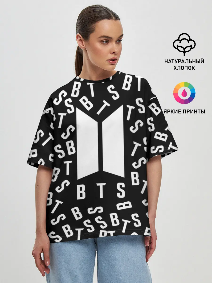 Женская футболка оверсайз / BTS