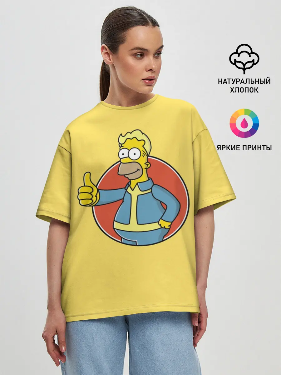 Женская футболка оверсайз / Homer Fallout