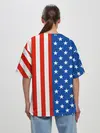 Женская футболка оверсайз / Американский Флаг