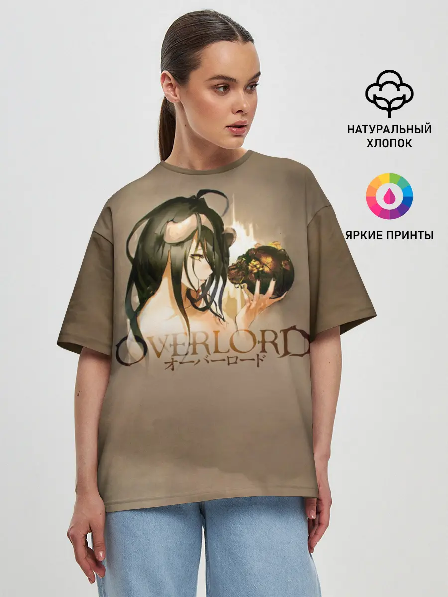 Женская футболка оверсайз / Overlord Albedo