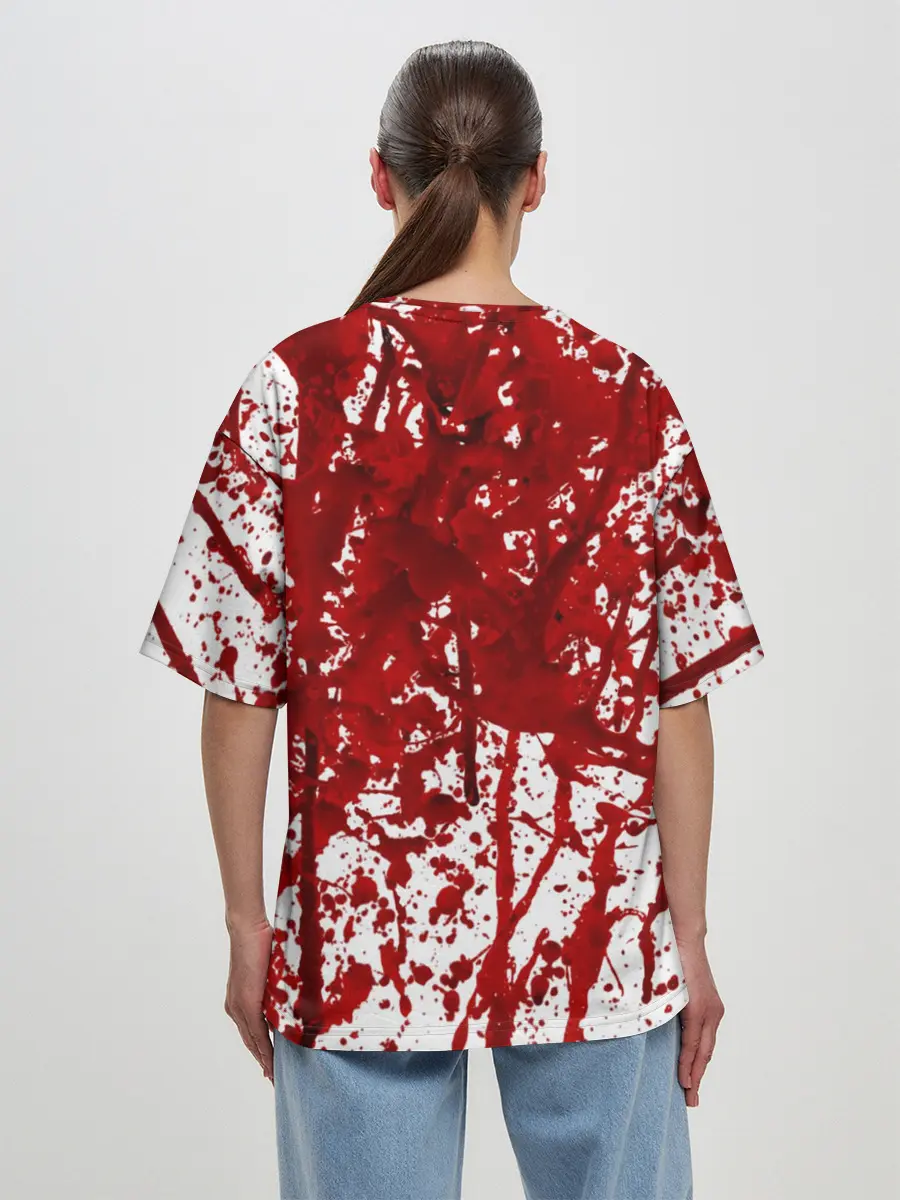 Женская футболка оверсайз / Вино Разлилось