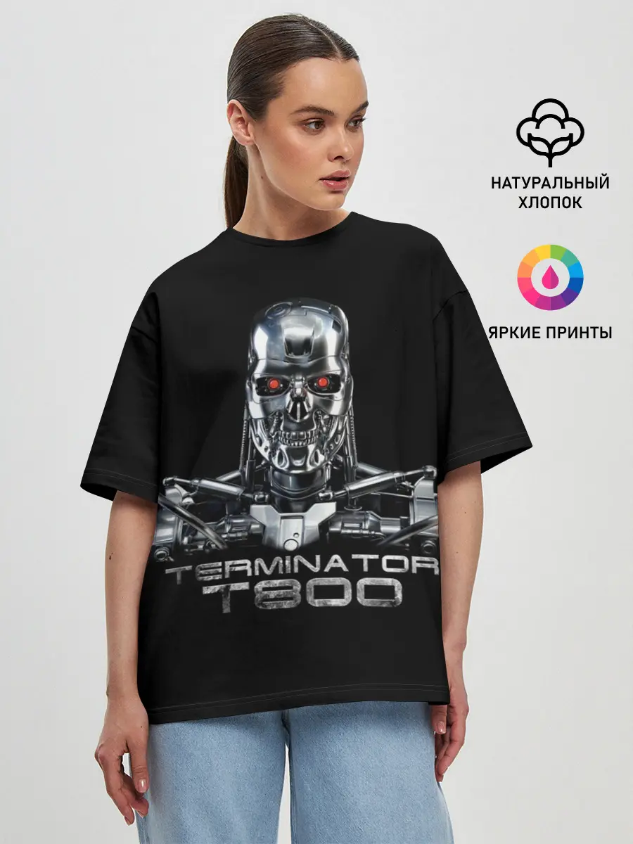 Женская футболка оверсайз / Терминатор Т800,