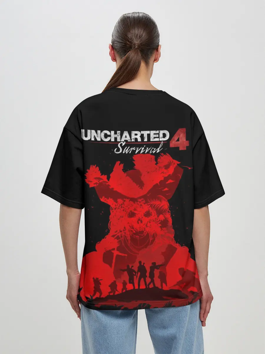 Женская футболка оверсайз / Uncharted 4