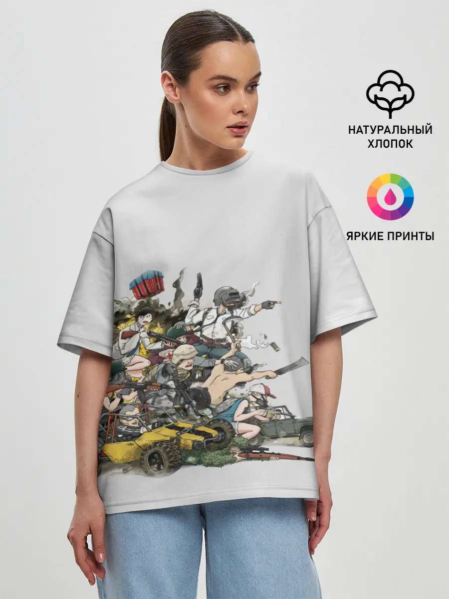 Женская футболка оверсайз / Погоня