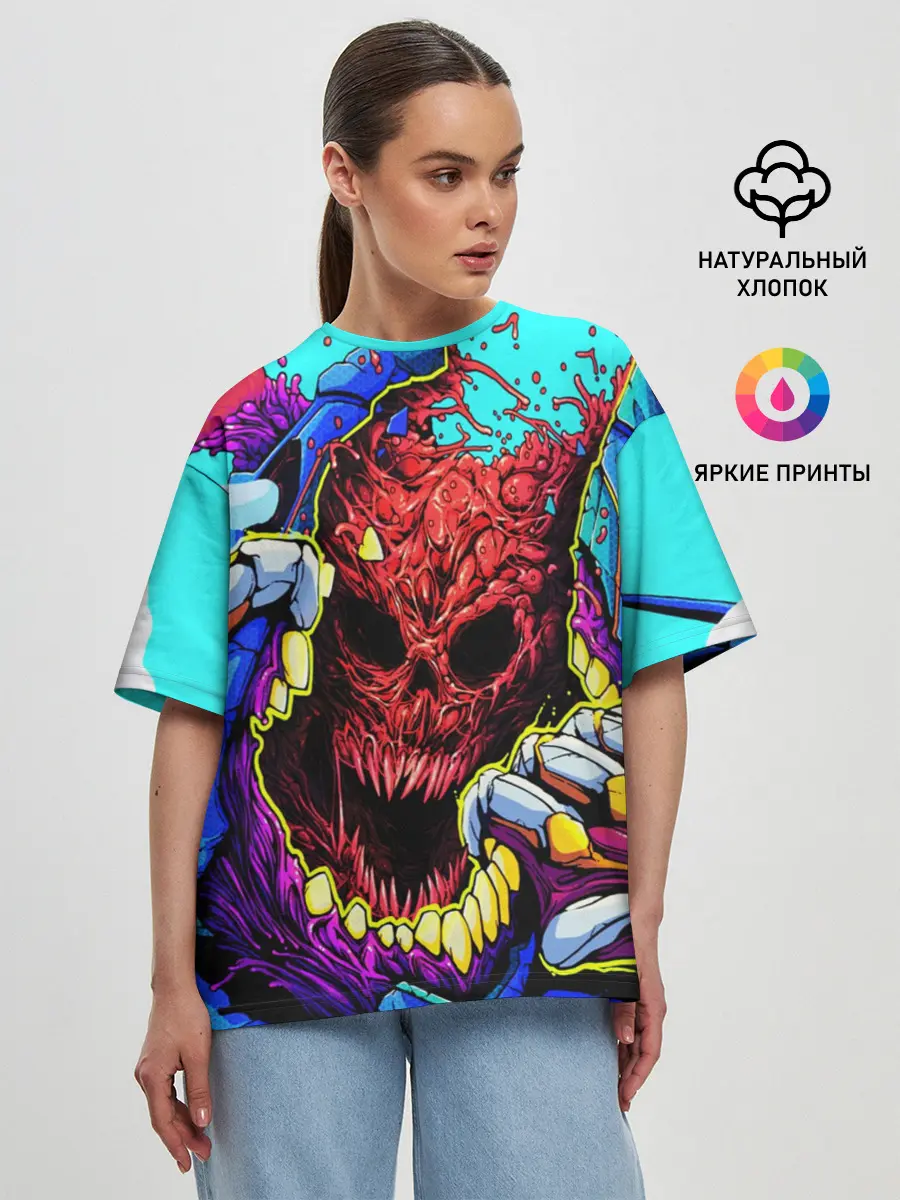 Женская футболка оверсайз / HYPER BEAST