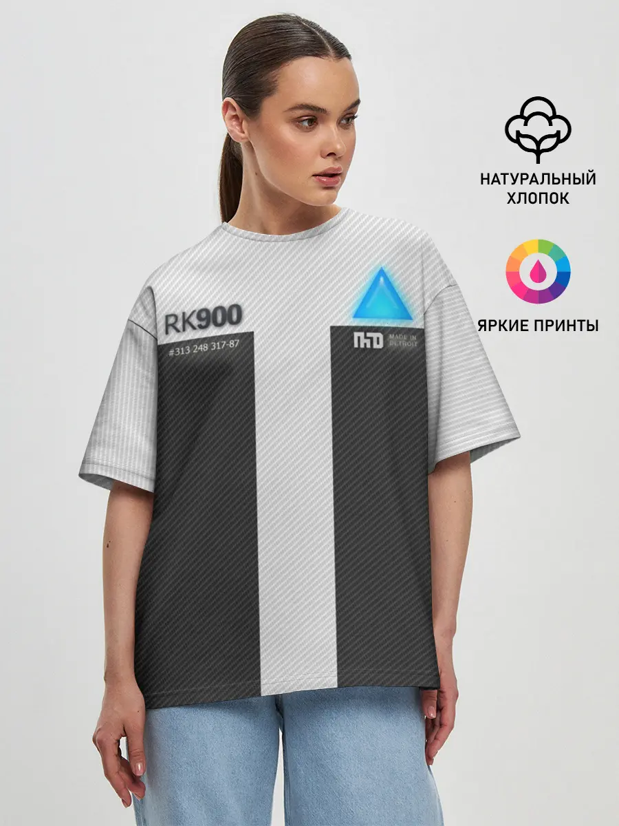 Женская футболка оверсайз / Connor Detroit: Become Human