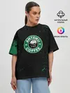 Женская футболка оверсайз / Anteiku coffee sturbucks