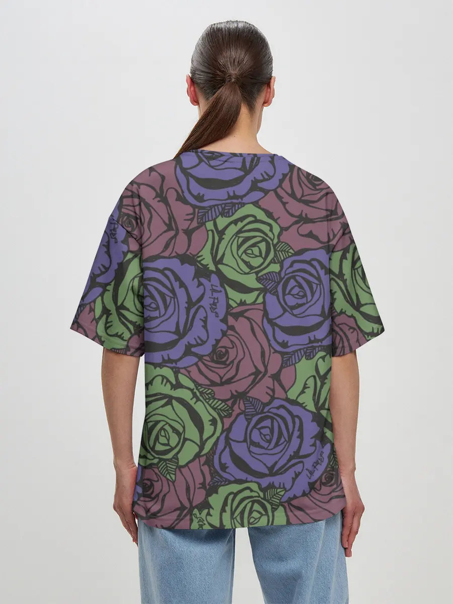 Женская футболка оверсайз / Розы Лил Пипа