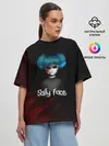 Женская футболка оверсайз / Sally Face окровавленное лицо