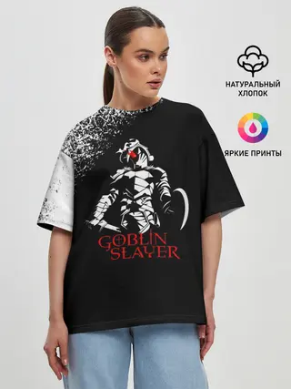 Женская футболка оверсайз / Убийца Гоблинов черно-белый