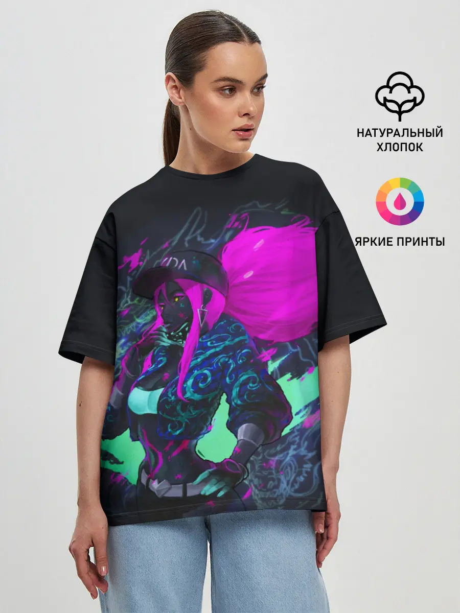 Женская футболка оверсайз / KDA. Akali