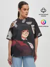 Женская футболка оверсайз / kakegurui yumeko карты