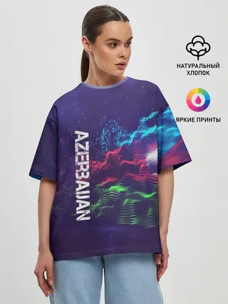 Женская футболка оверсайз / ,Azerbaijan
