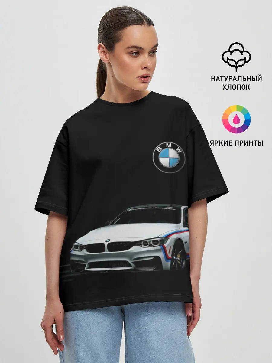 Женская футболка оверсайз / BMW