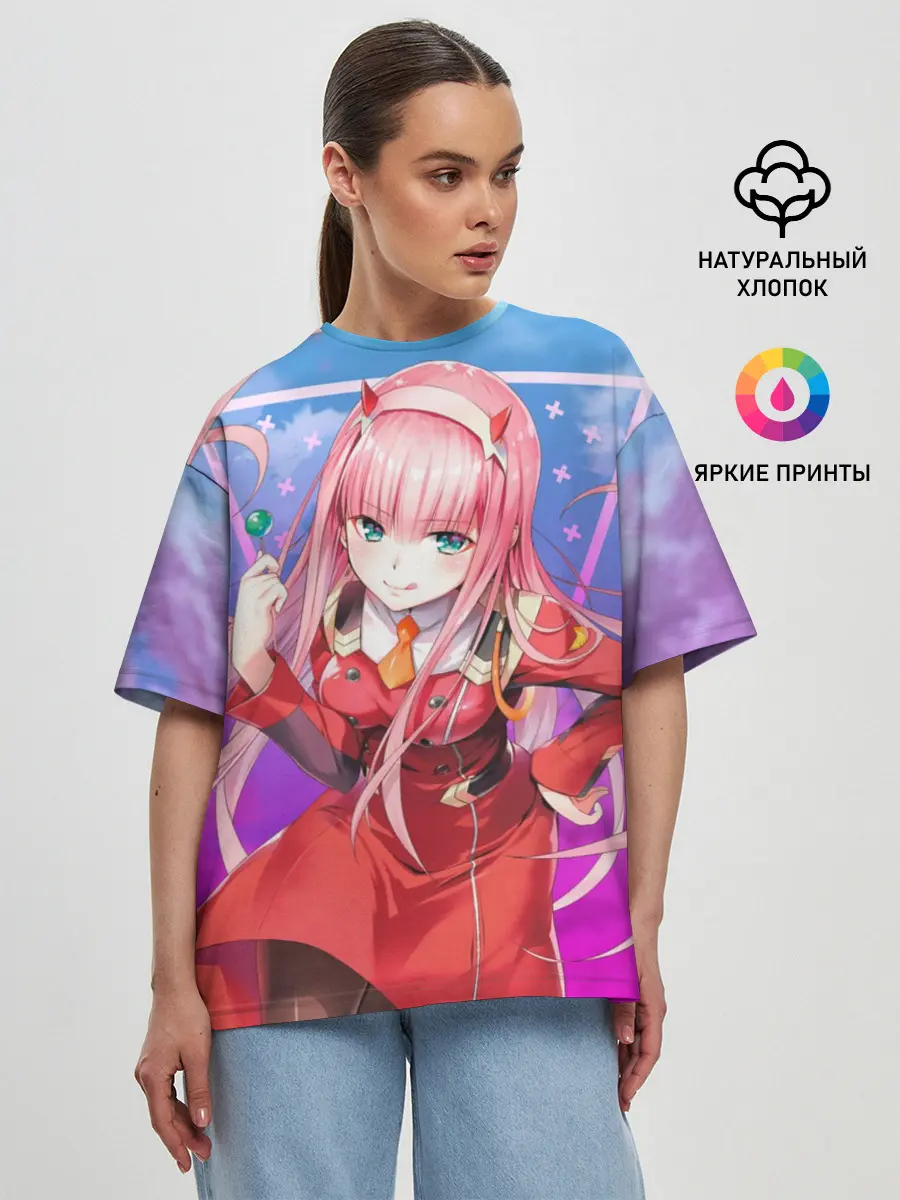 Женская футболка оверсайз / Darling in the Franxx