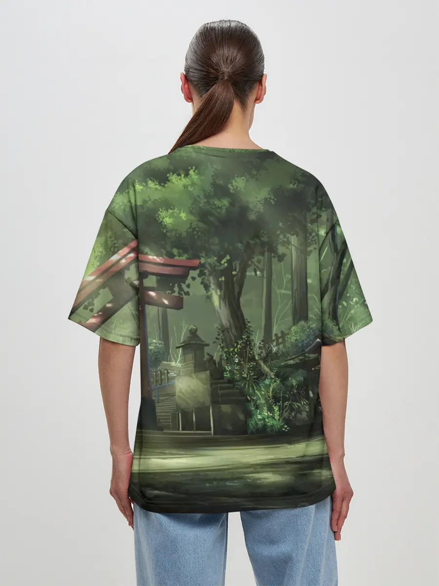 Женская футболка оверсайз / Фейри Тейл лес