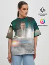 Женская футболка оверсайз / Elon Musk Thinker