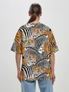 Женская футболка оверсайз / Тигры и зебры