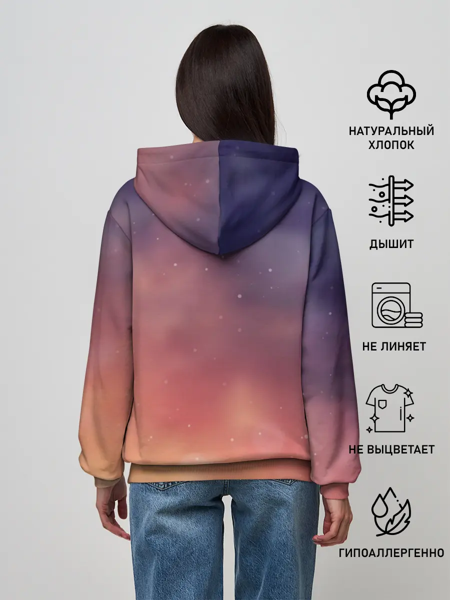 Женское худи / Абстракция Градиент Текстура