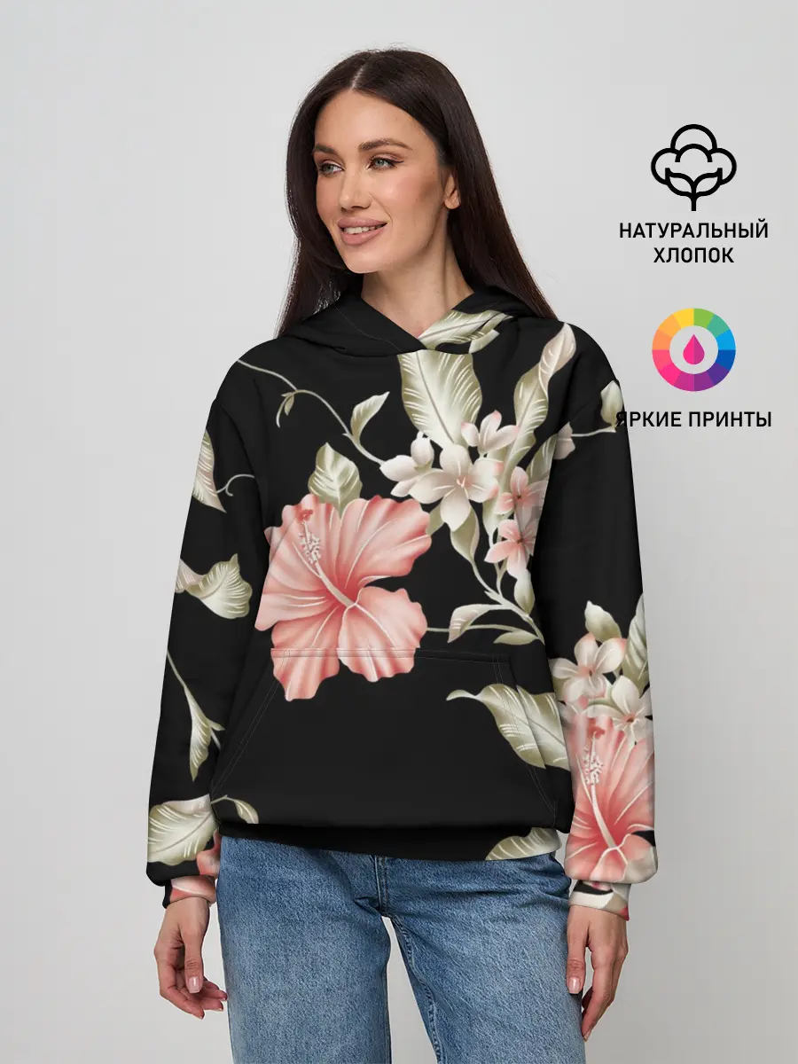 Женское худи / цветок абстракция