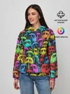 Женское худи / Разноцветные сердитые коты