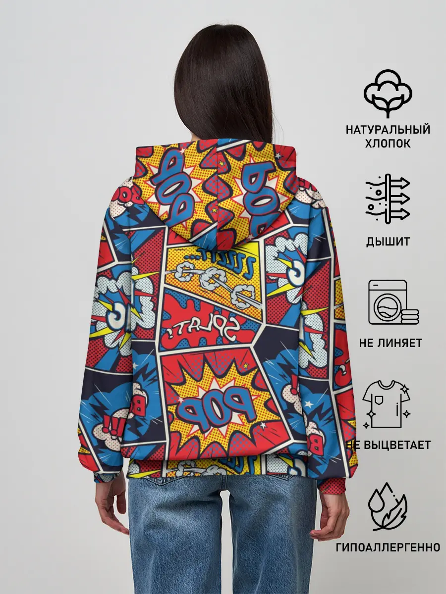 Женское худи / Pop art pattern