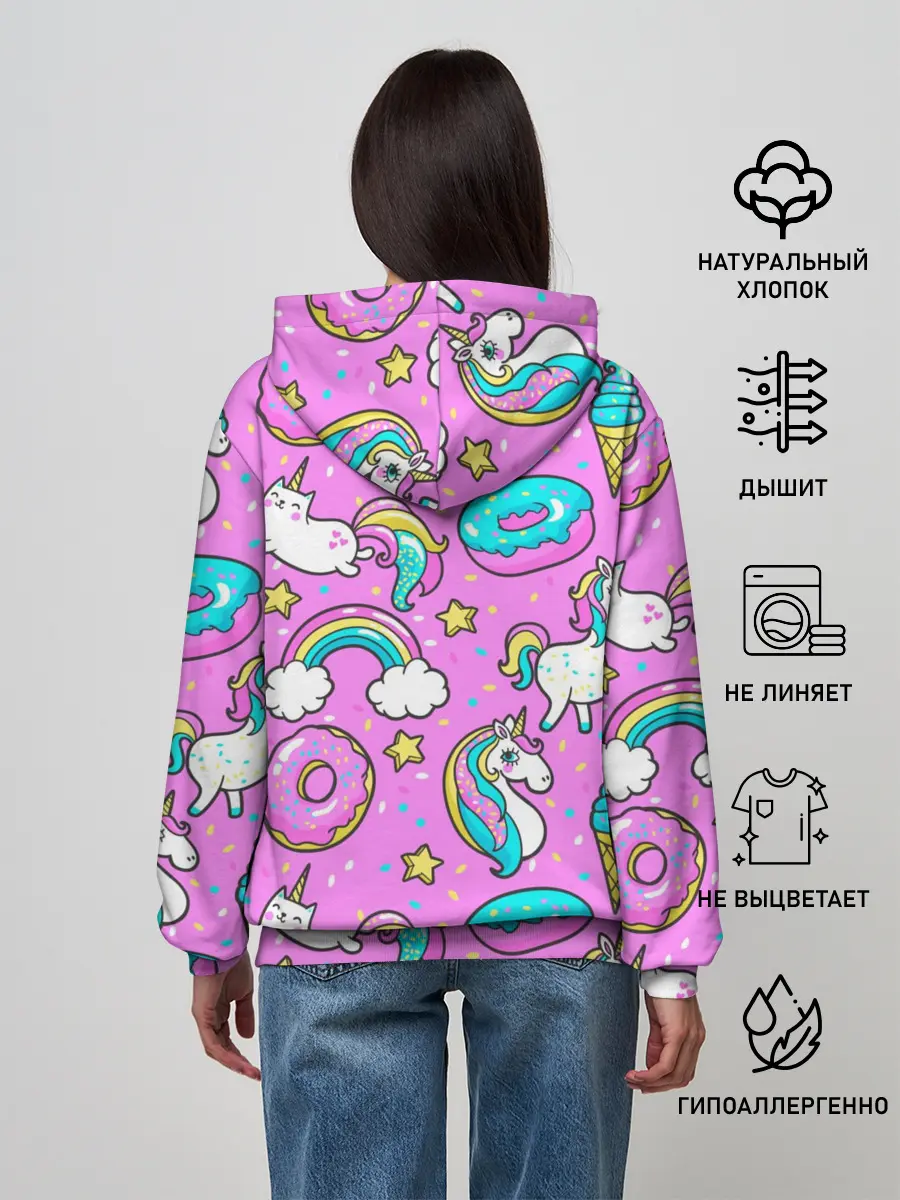 Женское худи / Котики и Единороги