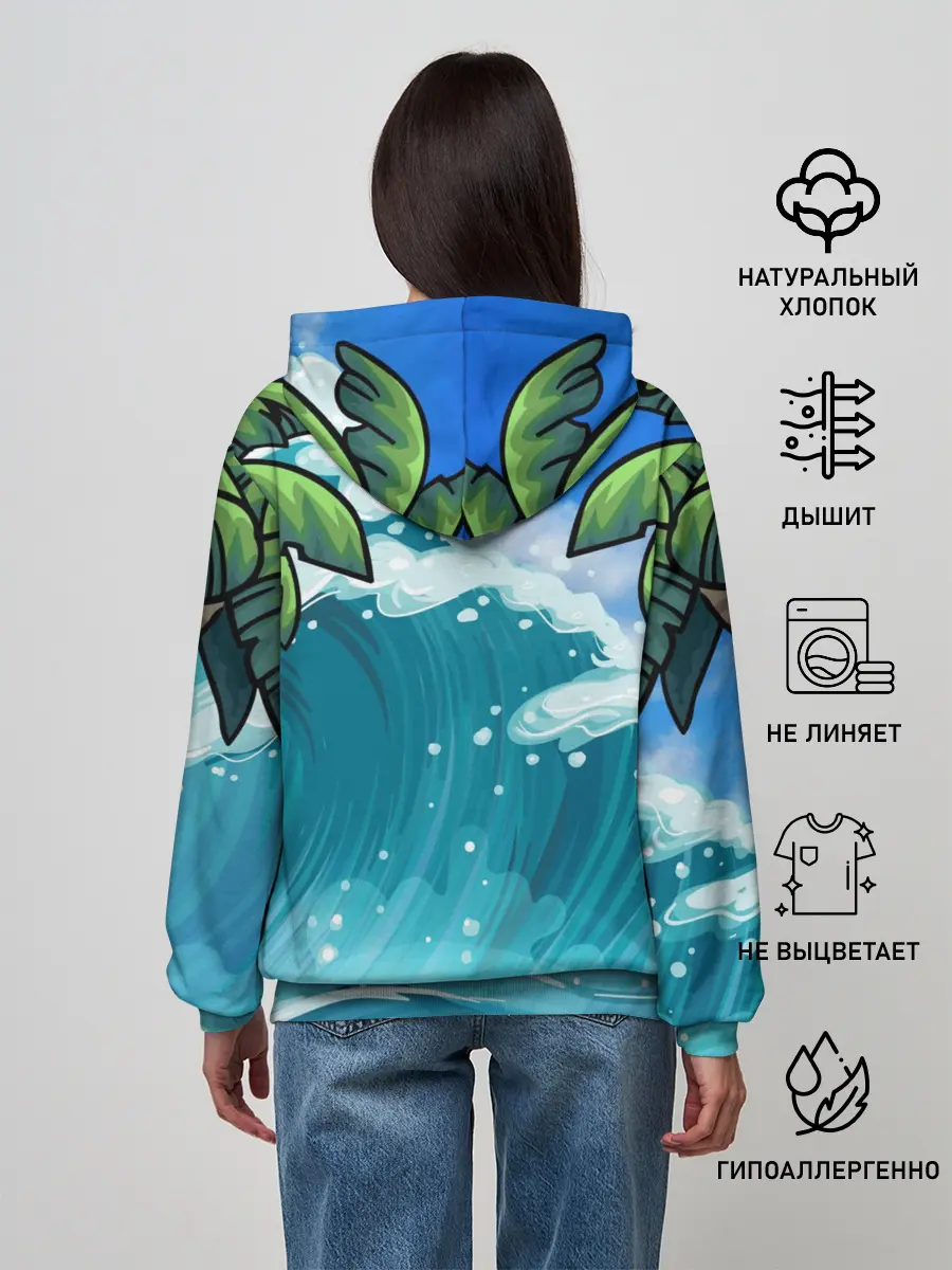 Женское худи / Сёрфинг на Пицце