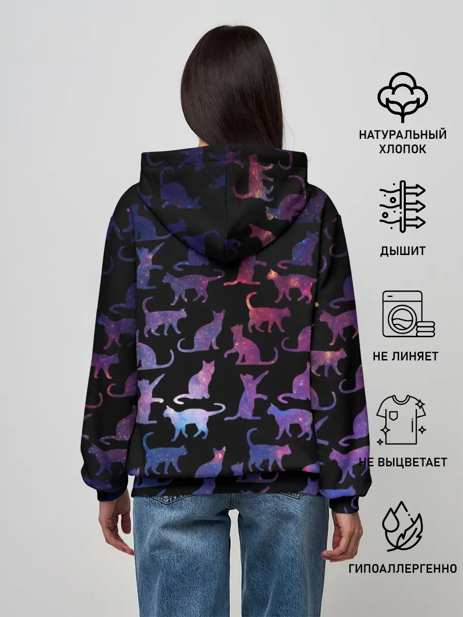 Женское худи / Космические Коты