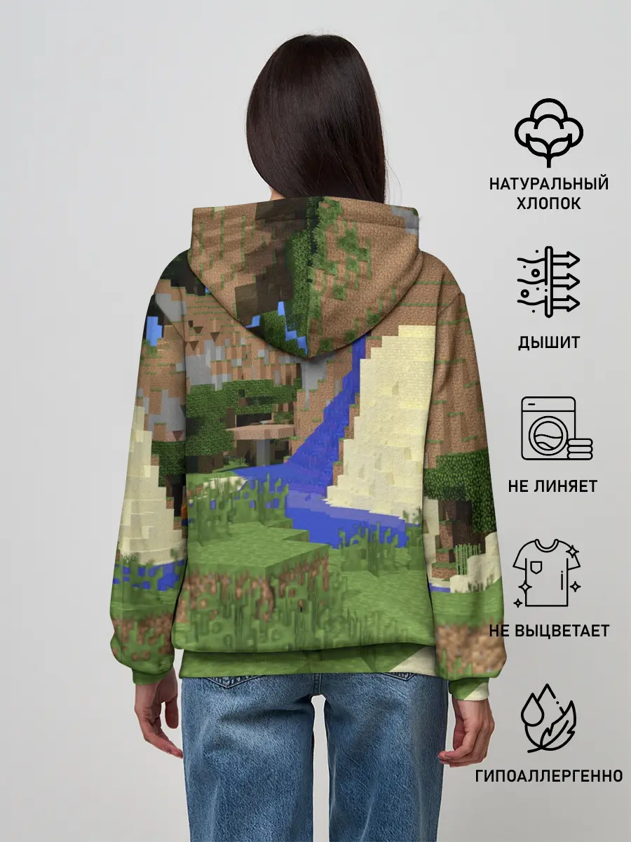 Женское худи / Стив и эндермен.