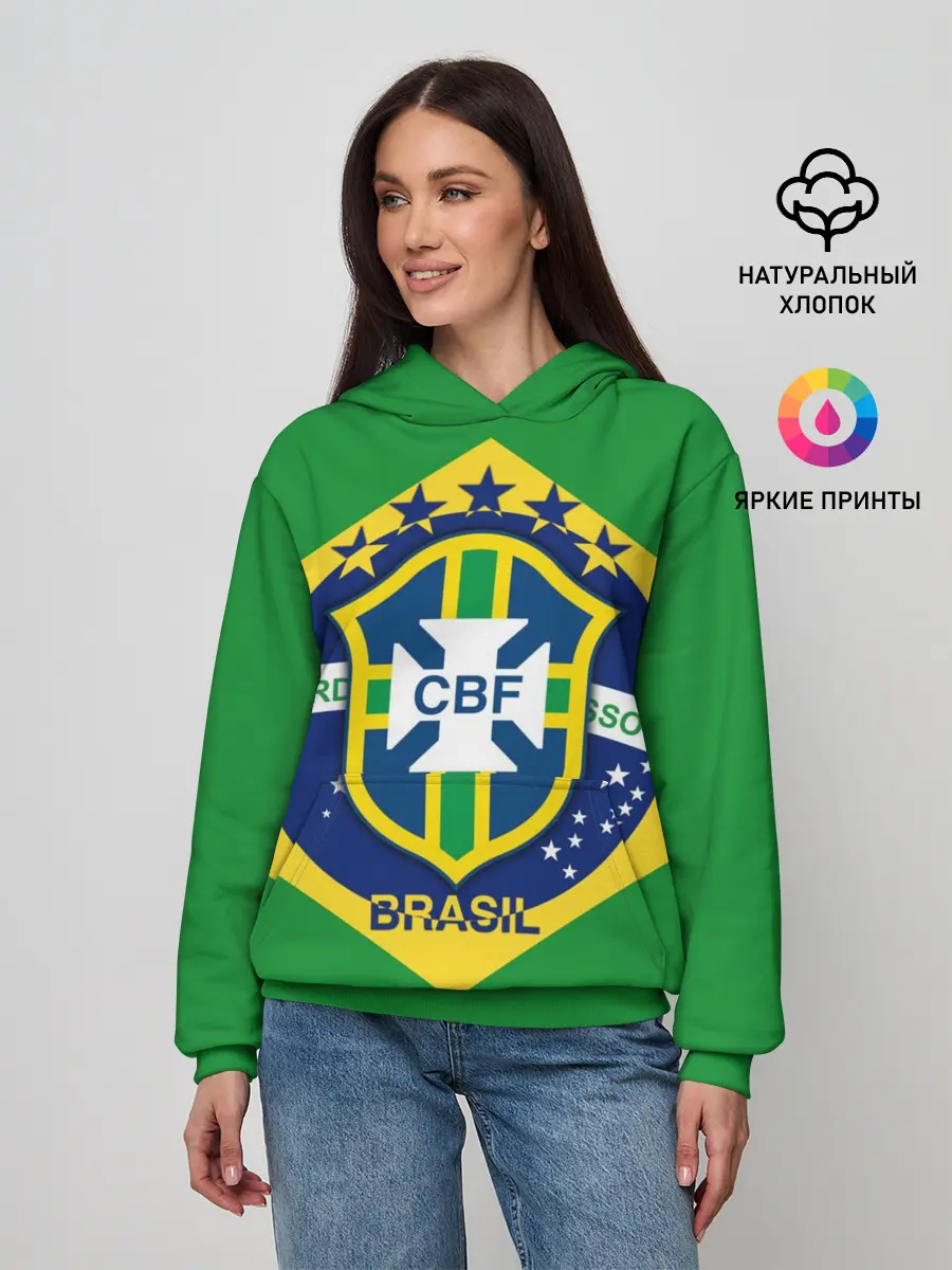 Женское худи / Сборная Бразилии флаг