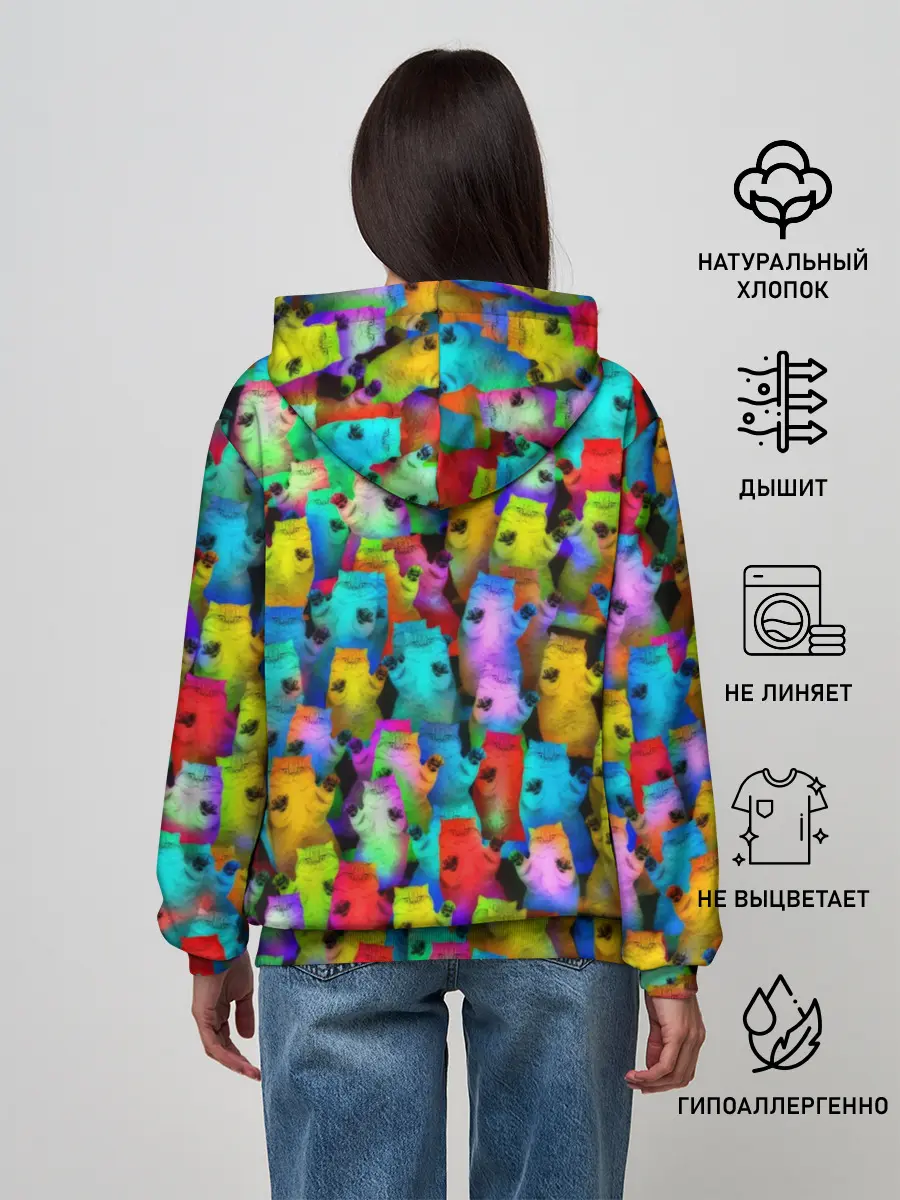 Женское худи / Котики на дискотеке