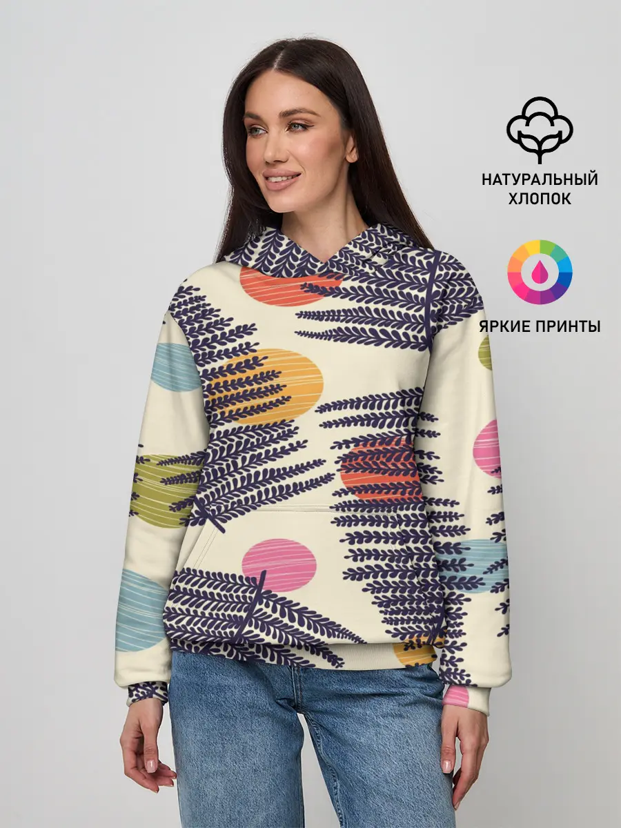 Женское худи / Тропики паттерн