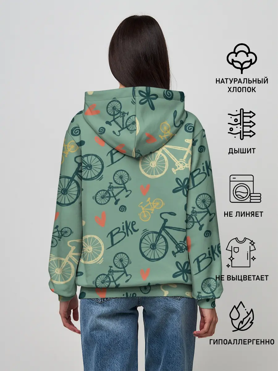 Женское худи / Велосипед Текстура