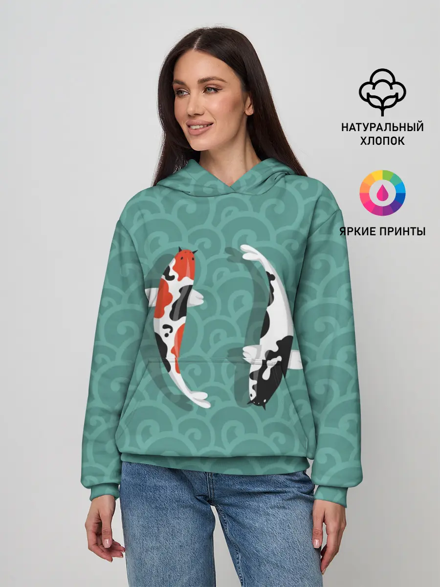 Женское худи / Японские рыбки