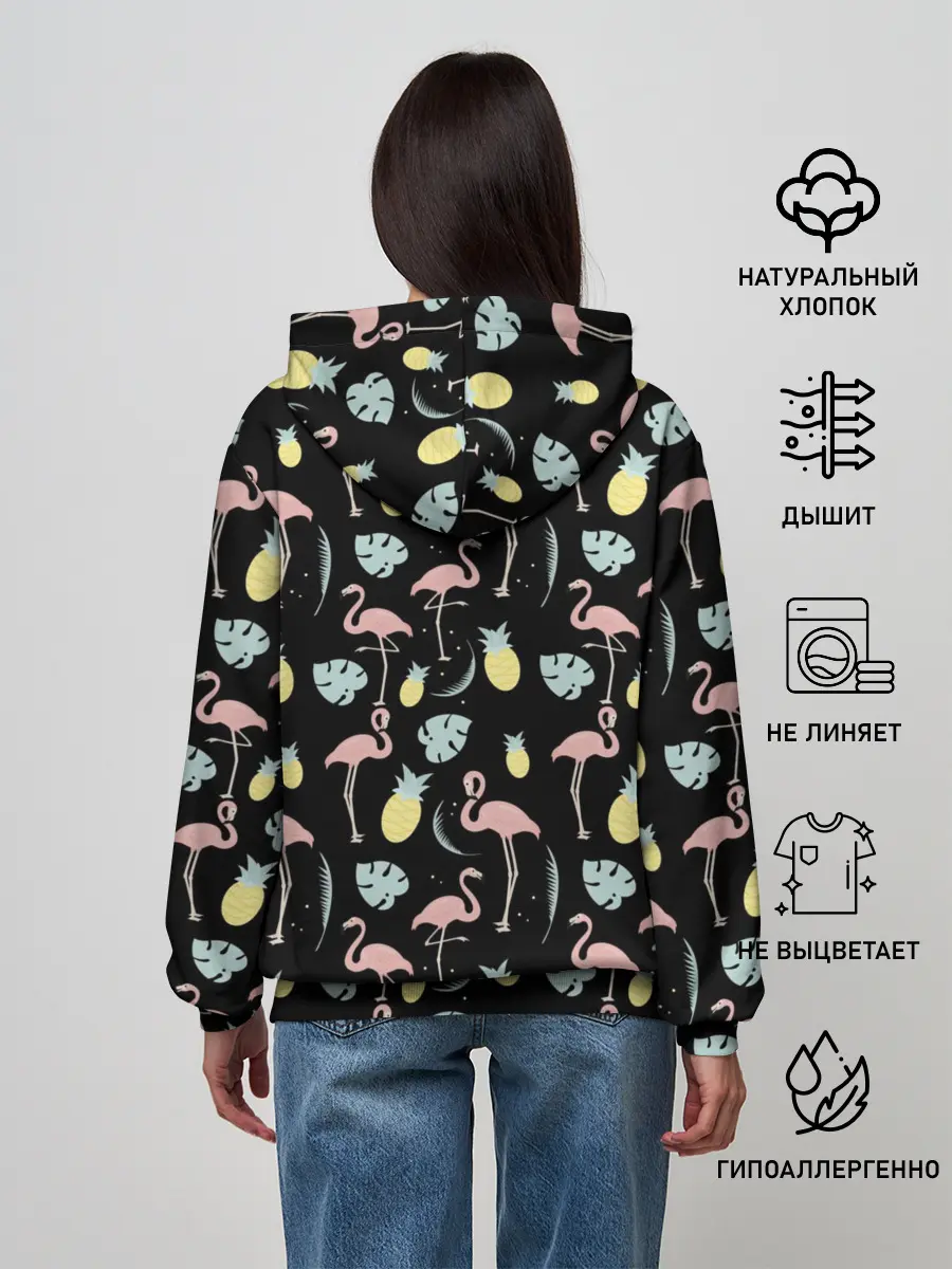 Женское худи / Розовый фламинго