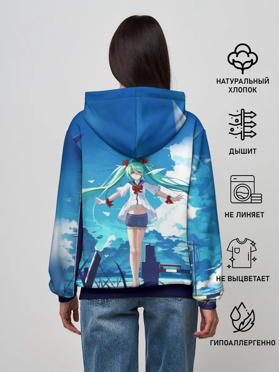 Женское худи / Хацунэ Мику под летним небом