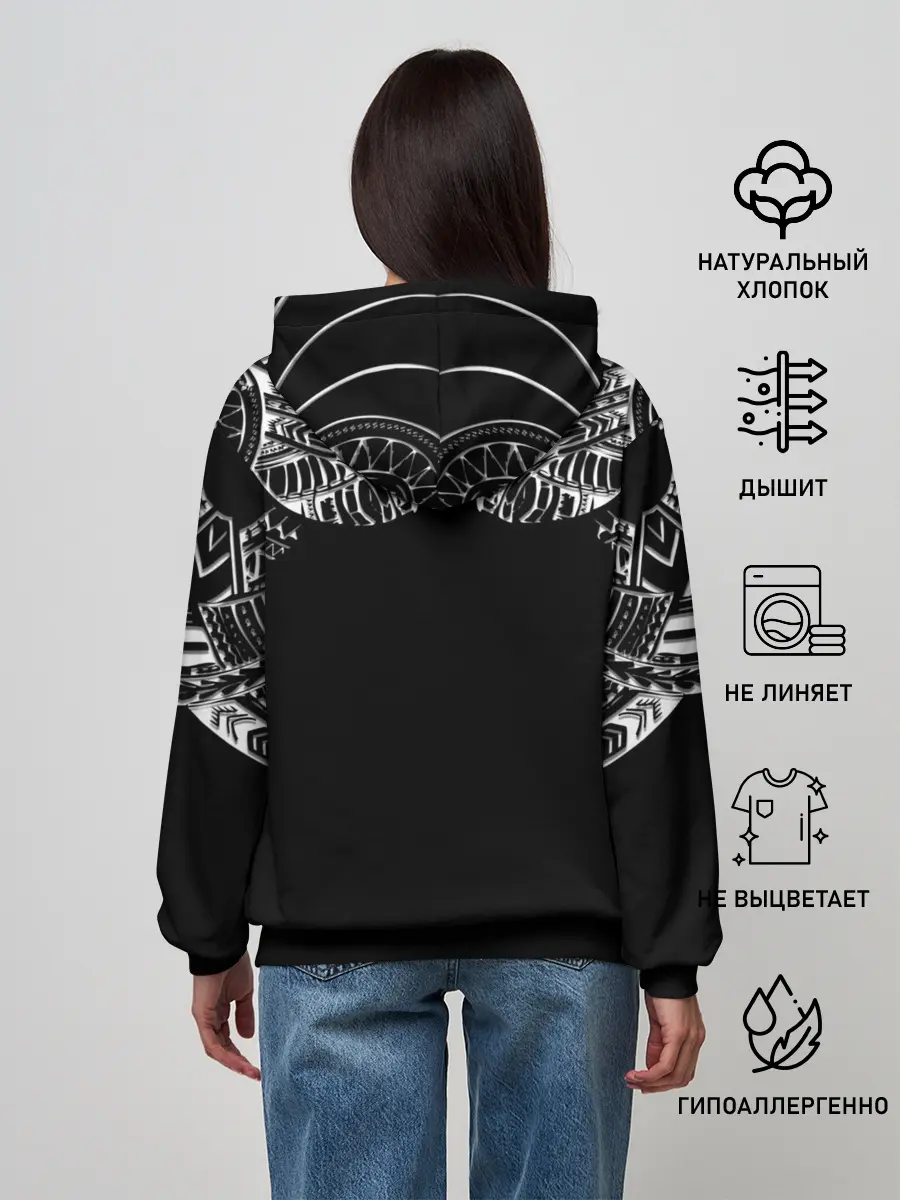 Женское худи / Узор в стиле маори / полинезия