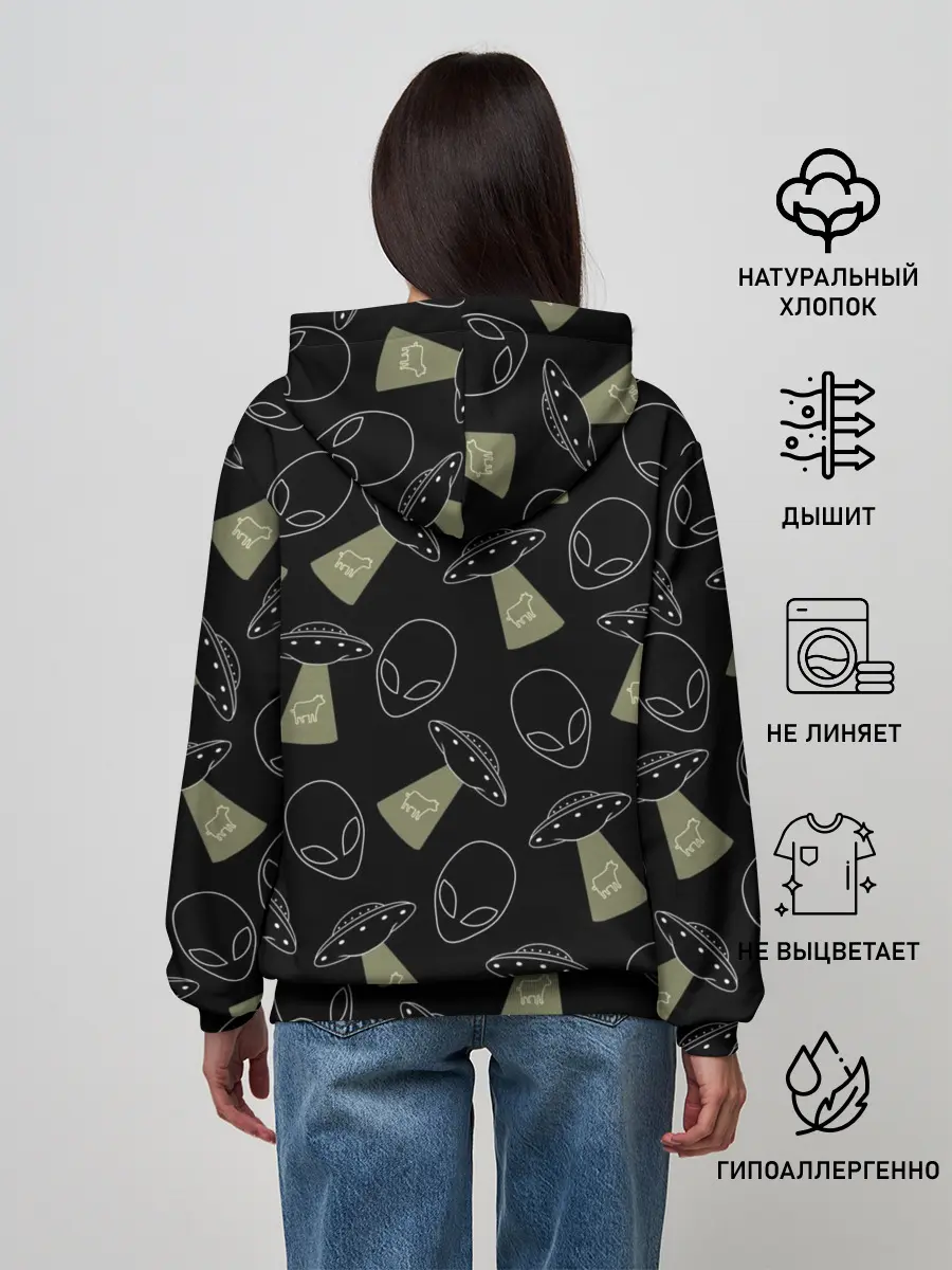 Женское худи / НЛО похищение коров