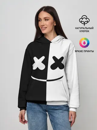 Женское худи / MARSHMELLO BLACK & WHITE