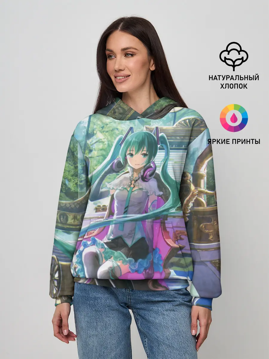 Женское худи / Мика Хацуне за фортепиано