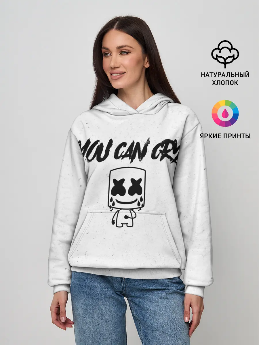 Женское худи / Marshmello. You can cry