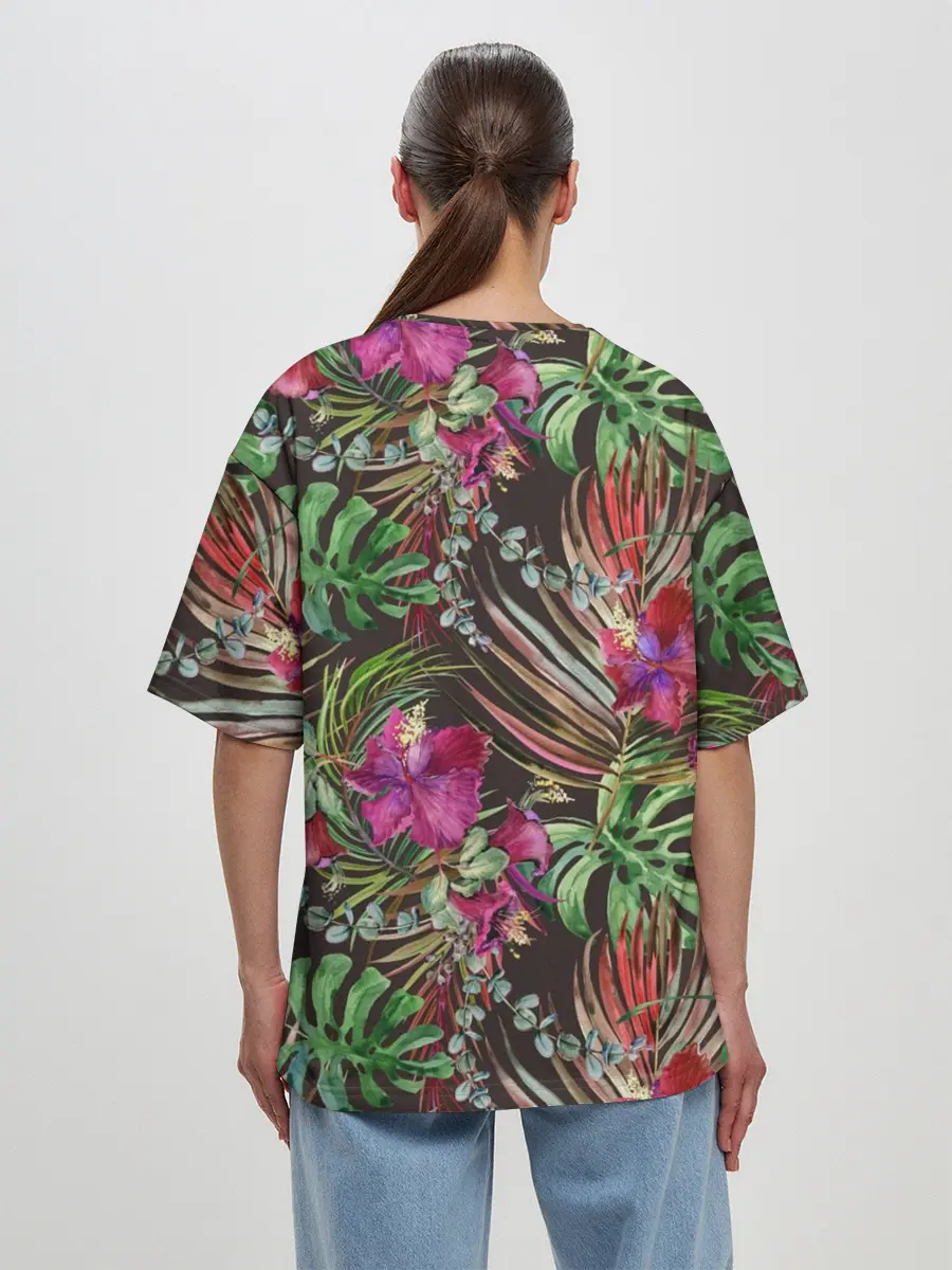 Женская футболка оверсайз / Тропики
