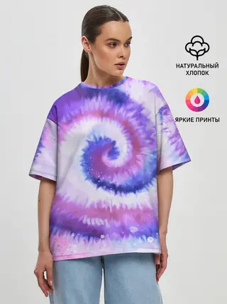 Женская футболка оверсайз / TIE-DYE PURPLE