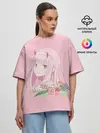 Женская футболка оверсайз / Pink Zero Two