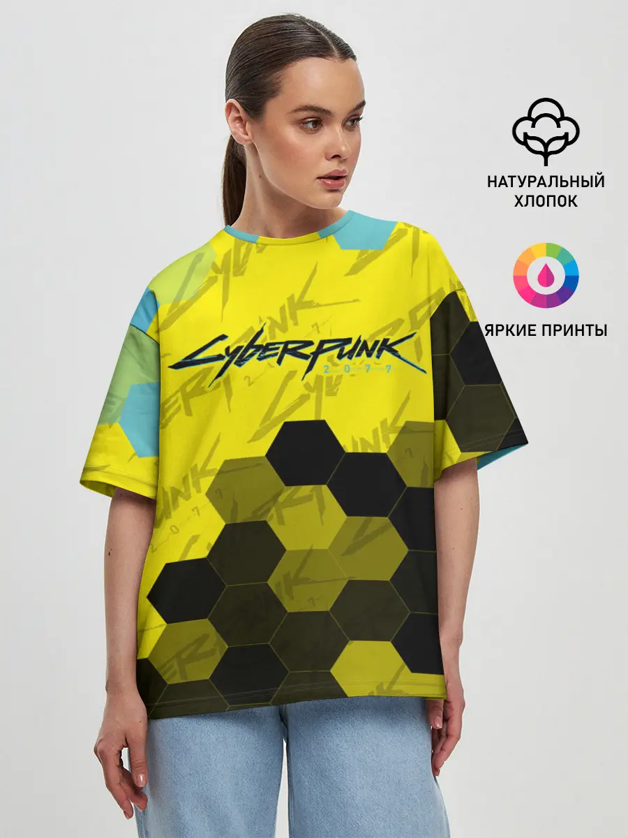 Женская футболка оверсайз / CYBERPUNK 2077 / Киберпанк