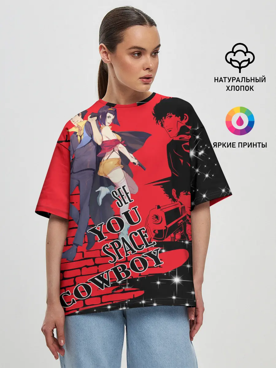 Женская футболка оверсайз / Cowboy Bebop art