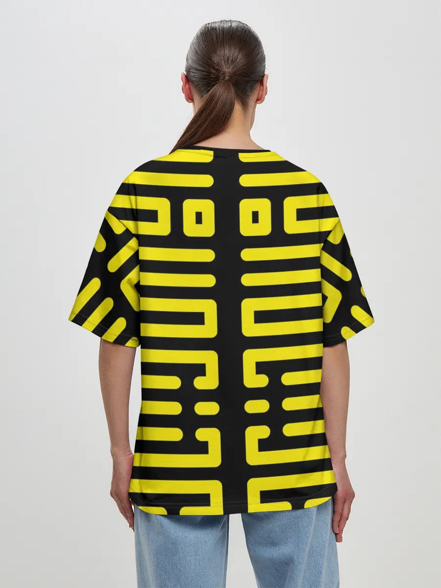 Женская футболка оверсайз / полосы, линии, узор,